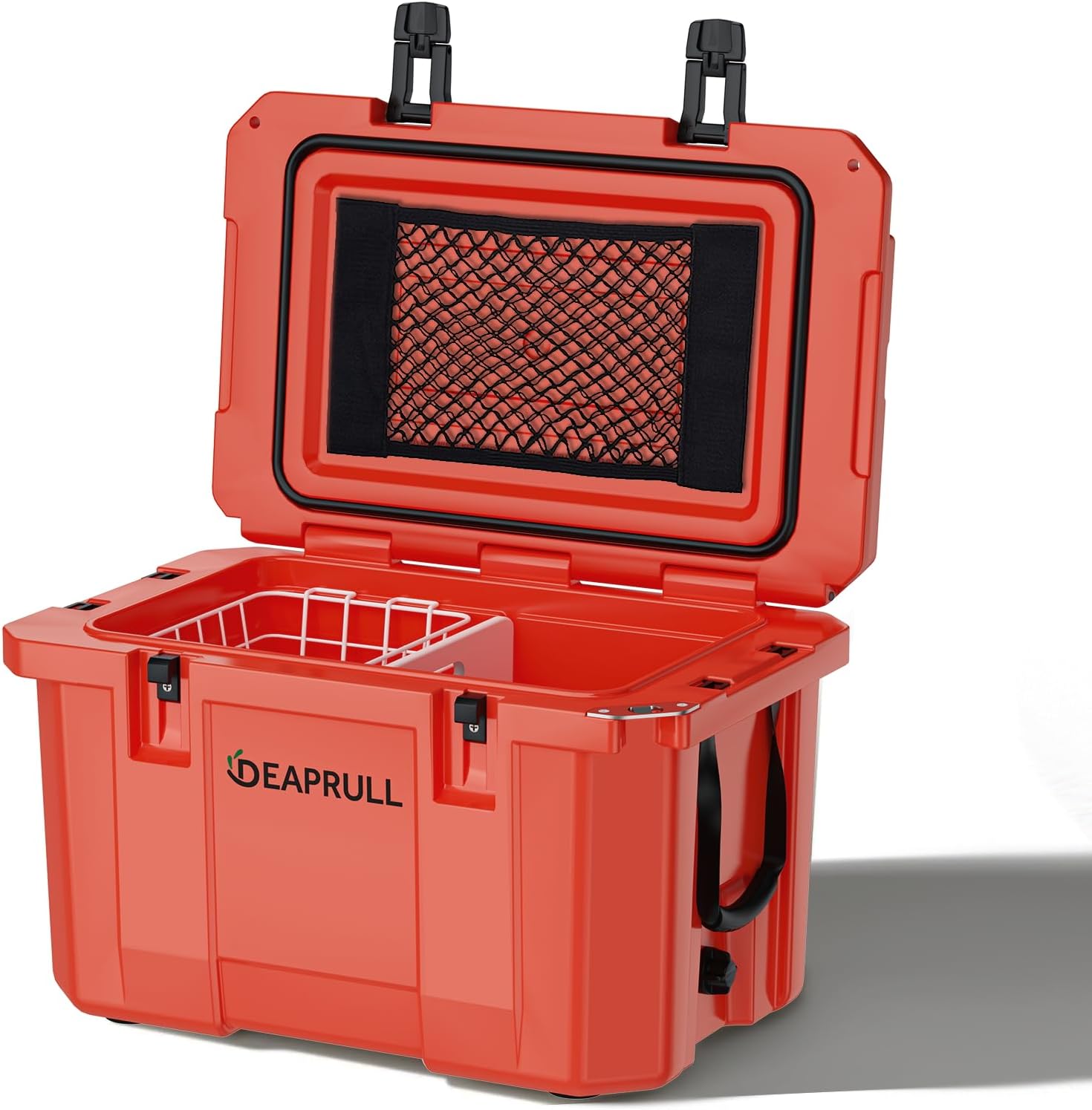 Hard Cooler, Insulated Ice Chest Box Holds Ice for More Days, Portable Cooler with Handle, Cup Holders, Double Latches for Camping Drink, Beach, Picnic, Fishing, Boat, Barbecue