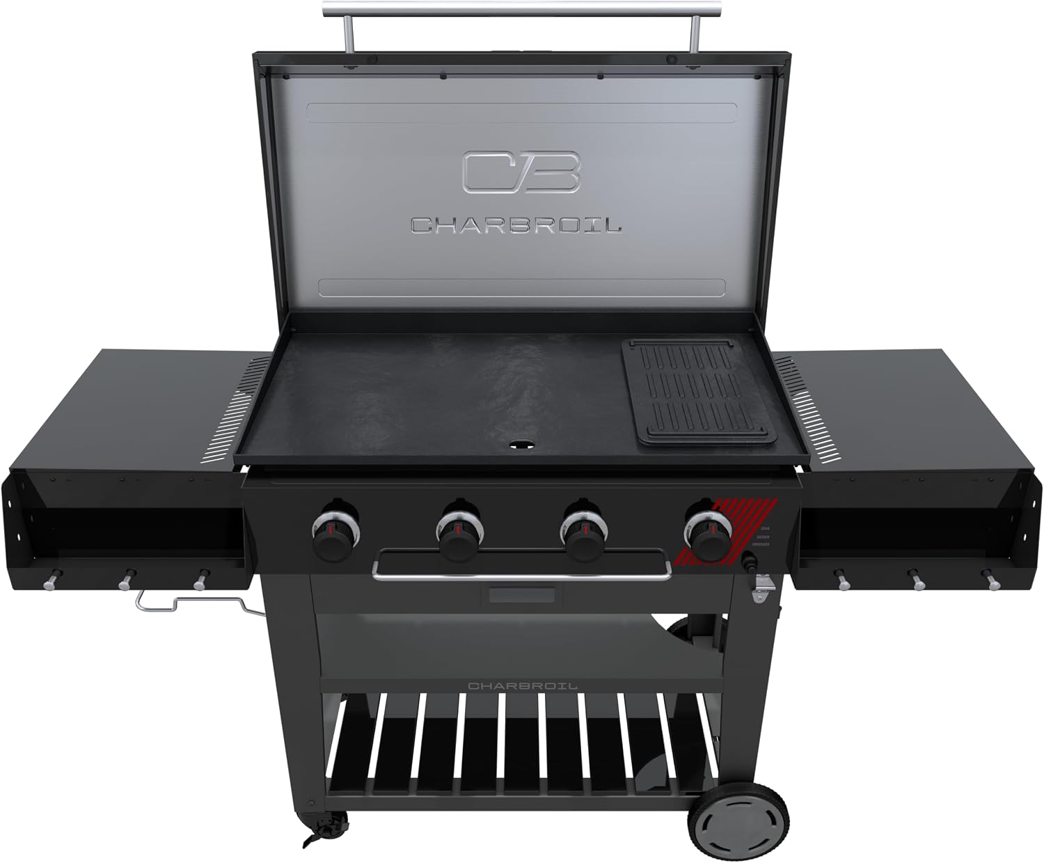 Charbroil 36' Performance Series Deluxe Propane Gas Griddle with Cart 4 Burner Flat Top Grill, Black - 463285924