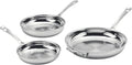 Cuisinart 3 Piece PureClad, Triple-Ply Stainless Steel Skillet Set, PCST22-81012