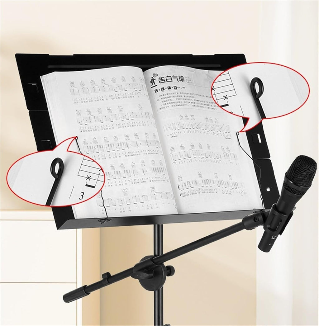 Music Stand Foldable Music Holder with Microphone Stand Sheet Music Stands Professional Book Stand Sheet Music Stands