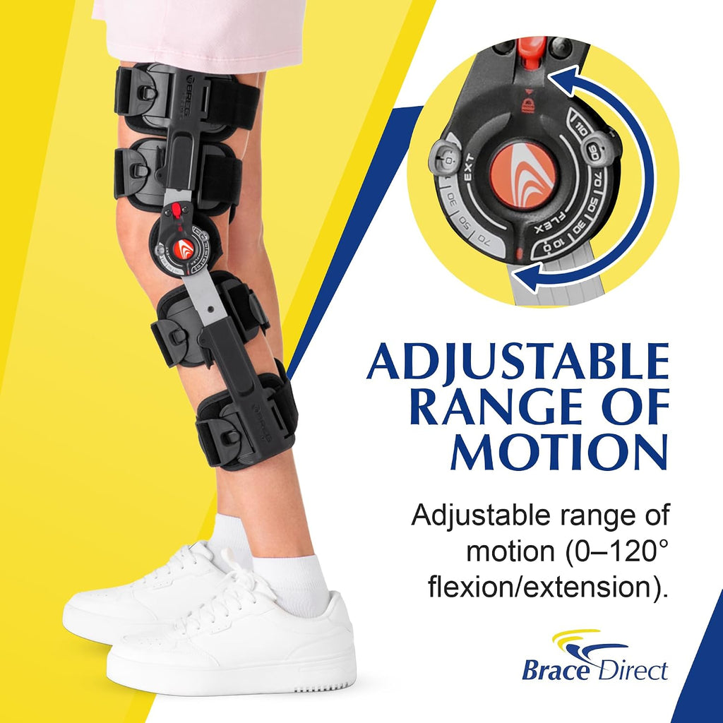 Brace Direct T Scope Premier XL Post Op Knee Brace for ACL MCL PCL Surgery Adjustable ROM L1833 L1832 (Thighs Up to 35.5')