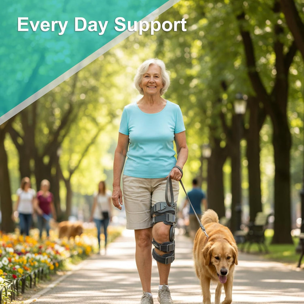 Osteoarthritis Unloader Knee Brace, OA Knee Brace for Arthritis Pain and Support, Low Profile Knee Support for Medial and Lateral Degeneration Knee Pain (Gray/Right)