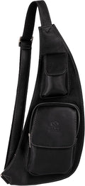 Time Resistance Leather Sling Bag - Crossbody Bag - Messenger Bag for Men and Women - Handmade Shoulder Bag Backpack