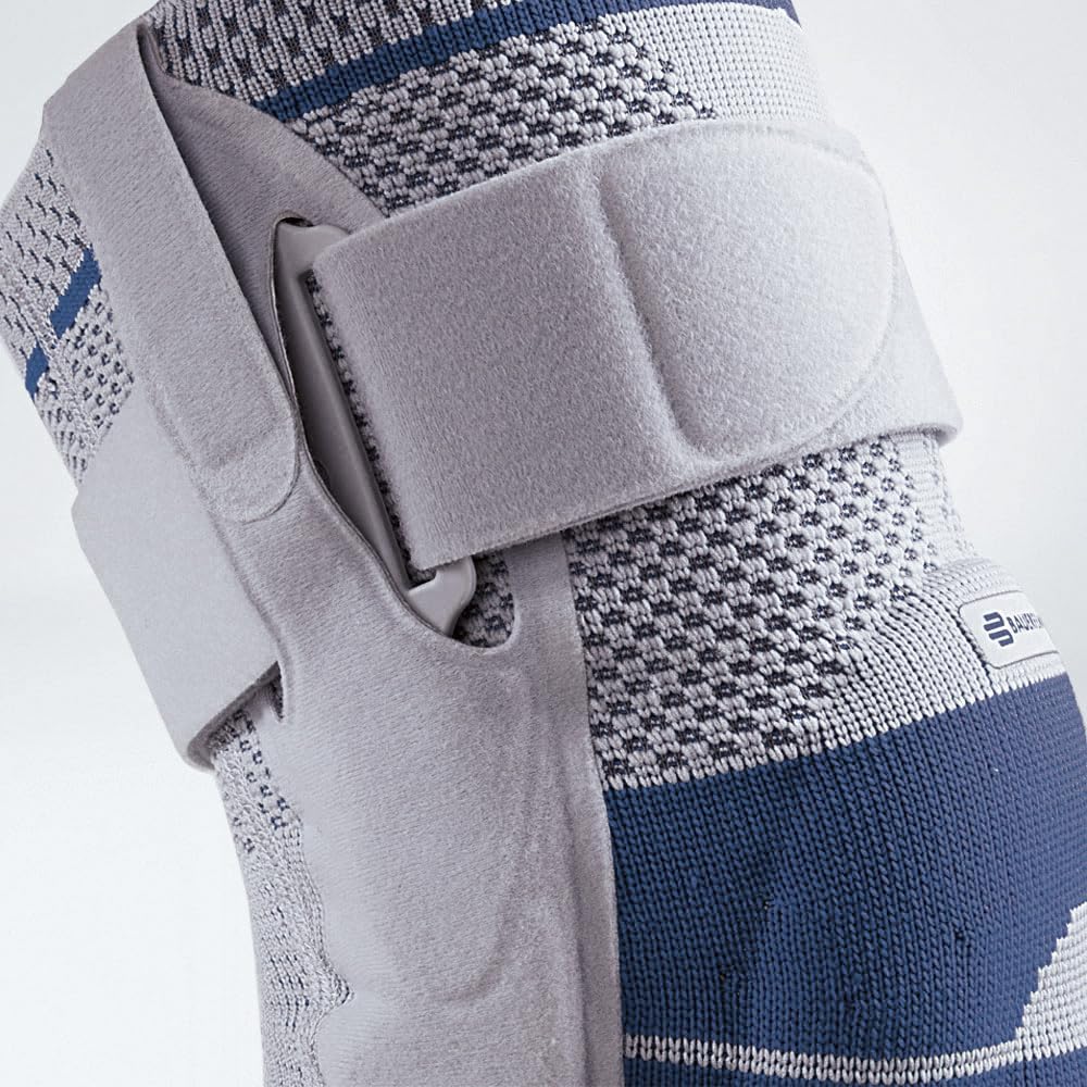 Bauerfeind - GenuTrain S - Hinged Knee Brace Support - Advanced Stability of the knee joint - Right Knee - Size 4 - Color Titanium