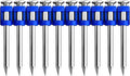 Meite 12 Gauge Plastic Collated Concrete Nails Drive Pins, 1-1/2' Length .118' Smooth Shank, Mechanical Galvanized Gas Pipe Fastening Nails for Drywall Track Steel-to-Concrete Framing (10 Boxes)