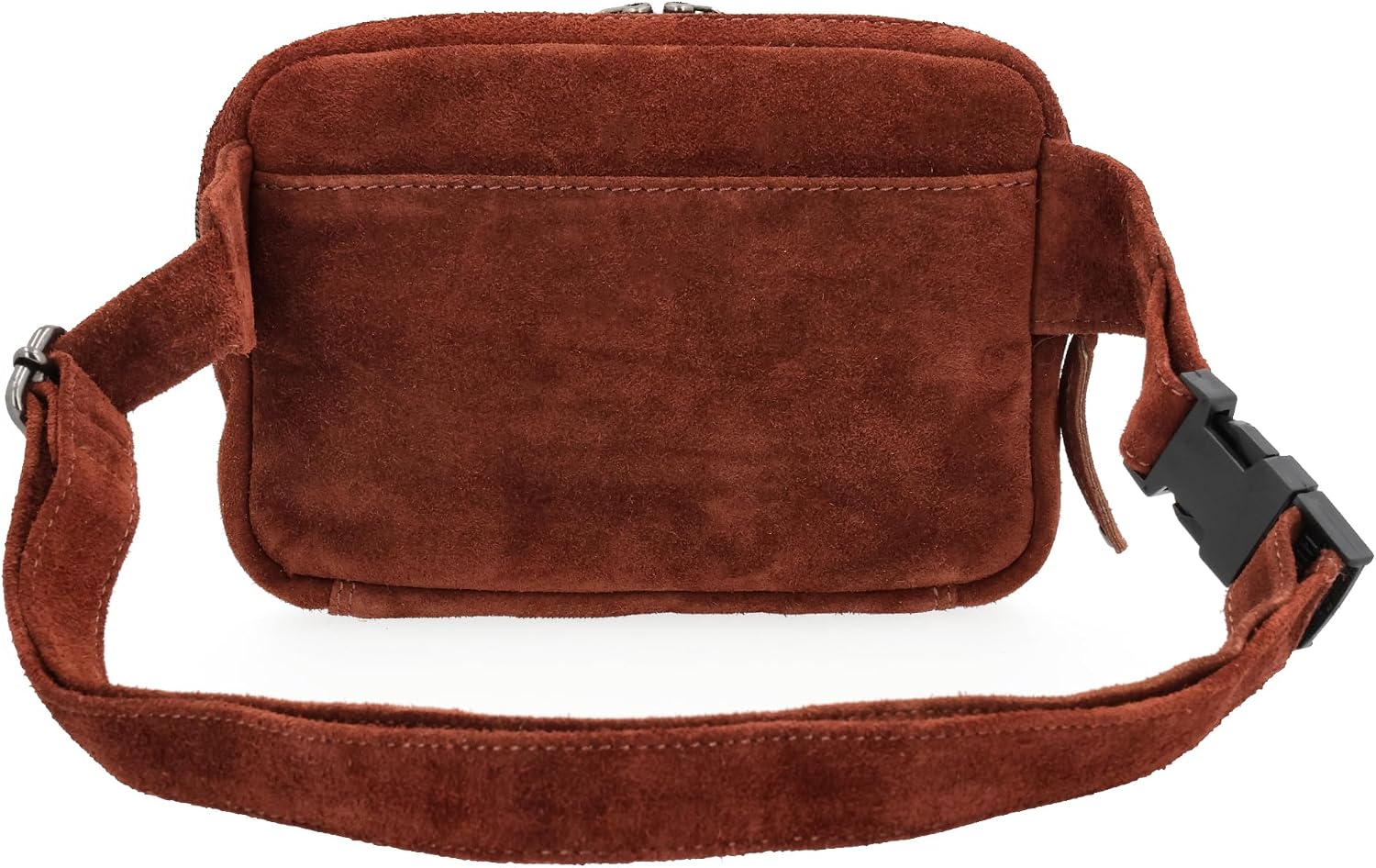 Kailey Concealed Self Defence Waist Bag by Lady Conceal - Buffalo or Suede Cowhide Leather, 3 Open Sides and YKK Locking Zippers with Universal Holster (Dark Brown) - 8' L x 5.5' H x 2.25'