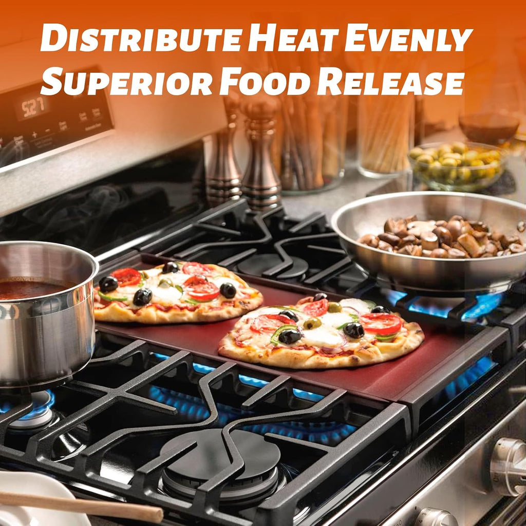 Stove Top Griddle for GE Gas Stove Replacement WB31X24738 Grill Stovetop Cast Iron Pan WB31X27151 Grates General Electric Rang Parts Burner Center Griddles Cooktop WB31X24998