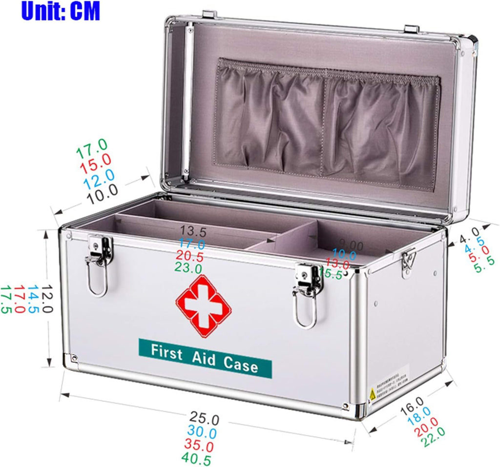Portable Household Combination Box Emergency First Aid Kit Office Storage for Home, Business, Car, Camping and Travel(Pink,10inch)
