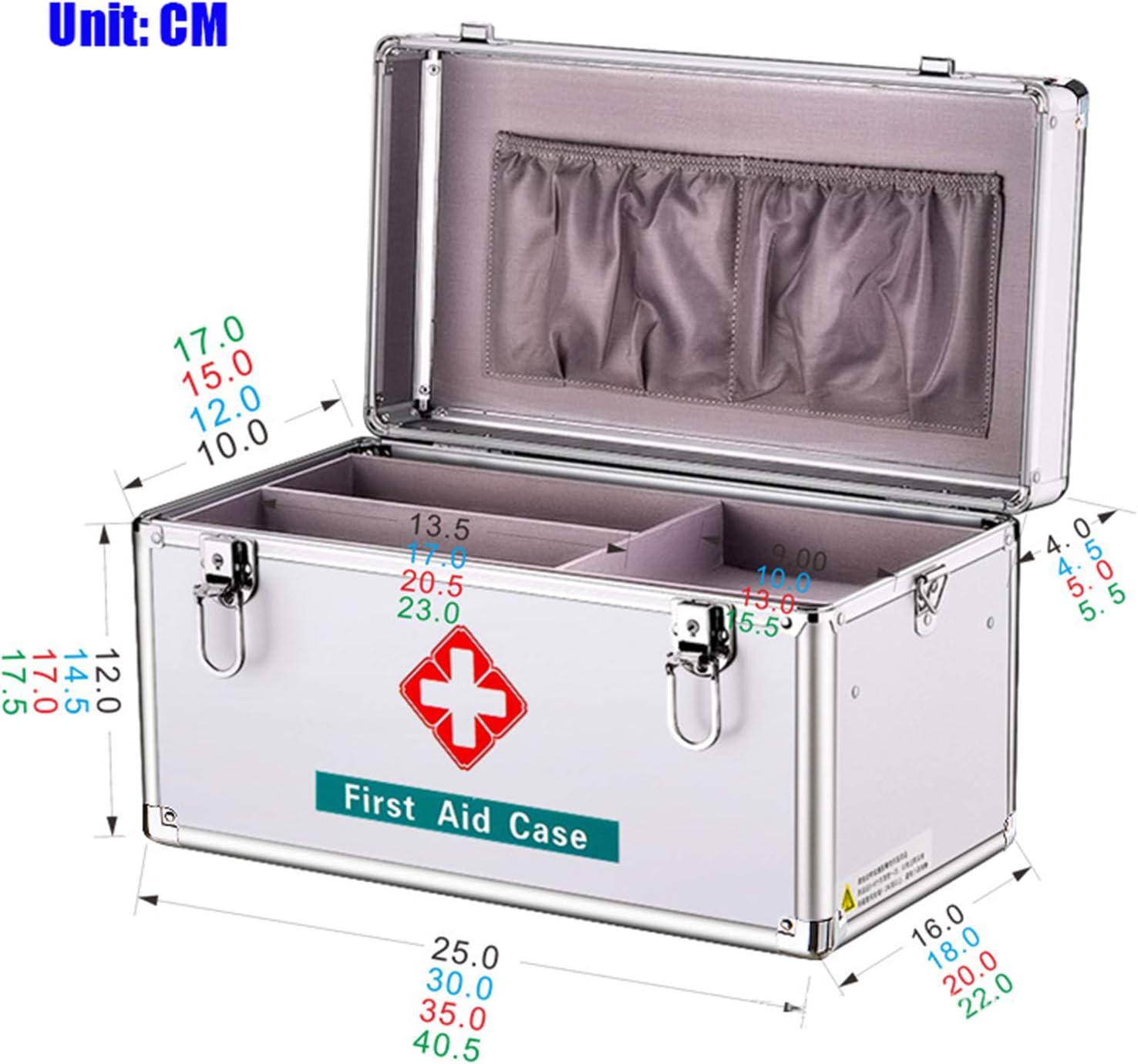 Portable Household Combination Box Emergency First Aid Kit Office Storage for Home, Business, Car, Camping and Travel(Pink,10inch)