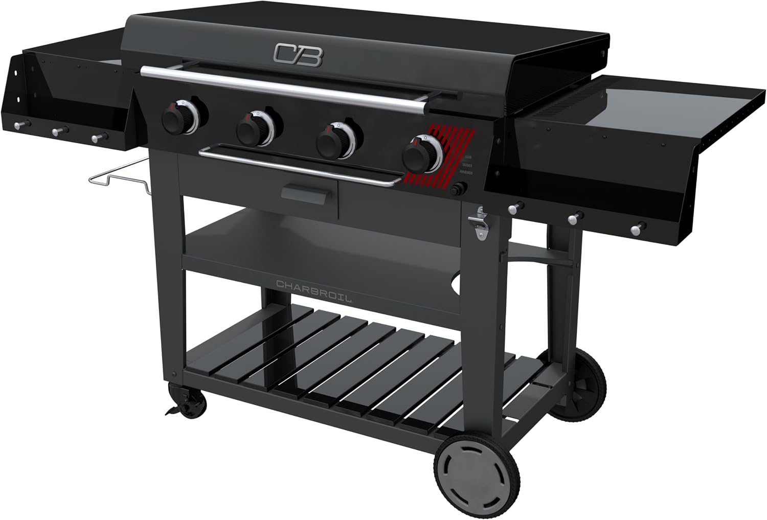 Charbroil 36' Performance Series Deluxe Propane Gas Griddle with Cart 4 Burner Flat Top Grill, Black - 463285924