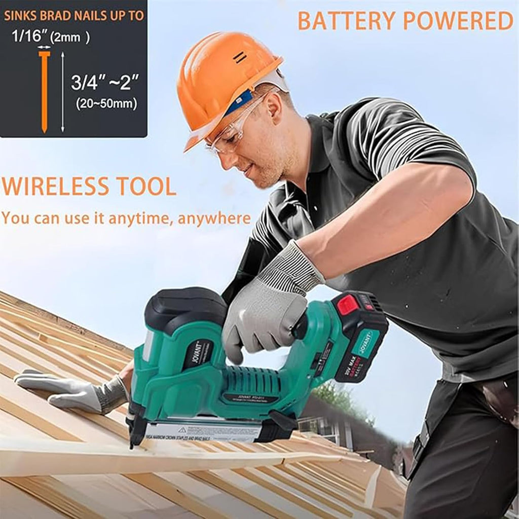 2-IN-1 Power Brad Nailer Cordless with 20V Battery,18-Ga Nail Gun Battery Powered,Compact Cordless Nail Gun/Portable Bag