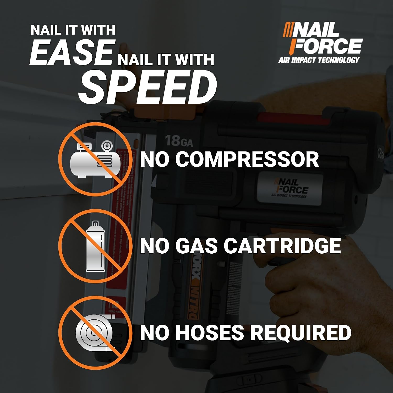 Worx 20V Cordless 18GA Brad Nailer Bundle with 1000 Count 2 Inch 18 Gauge Steel Brad Nails