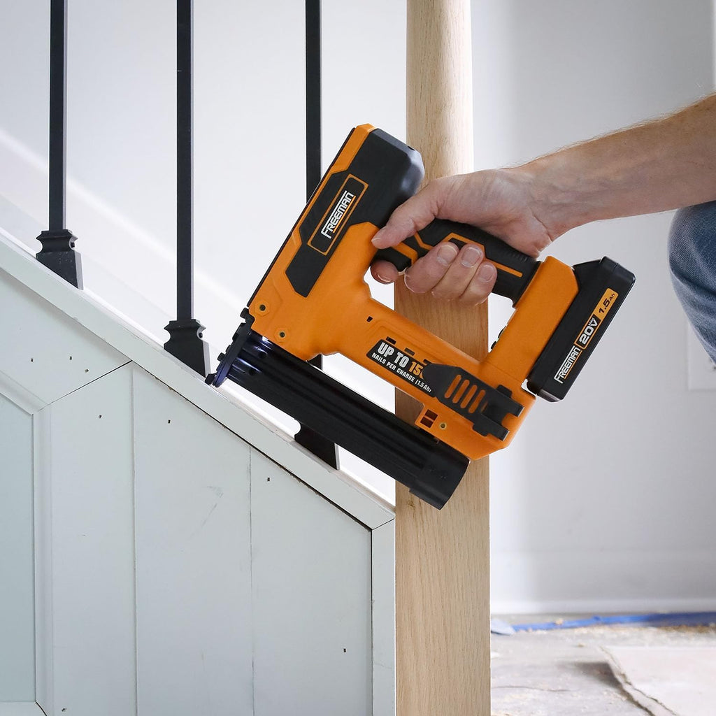 Freeman F20 20V Cordless 2-in-1 18-Gauge Nailer/Stapler | 1-1/4' Nails & Staples | 1500 Shots per Charge | Includes Battery, Charger & 400 Fasteners | PE20VBR9032