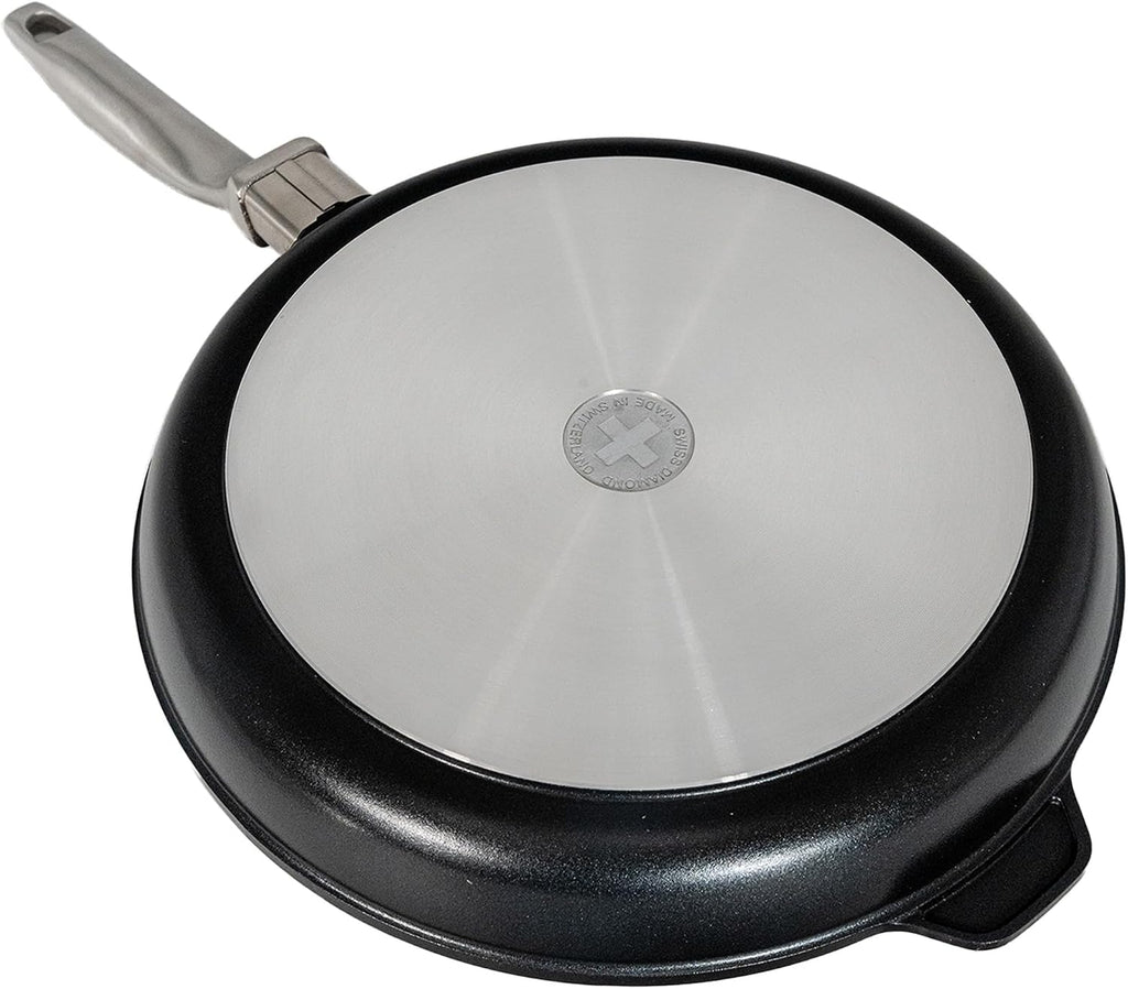 Swiss Diamond Nonstick Frying Pan Hybrid Ceramic and Diamond-Infused Fry Pan With Glass Lid, Dou Ceramic, Dishwasher and Oven Safe Fry Pans (11 IN)