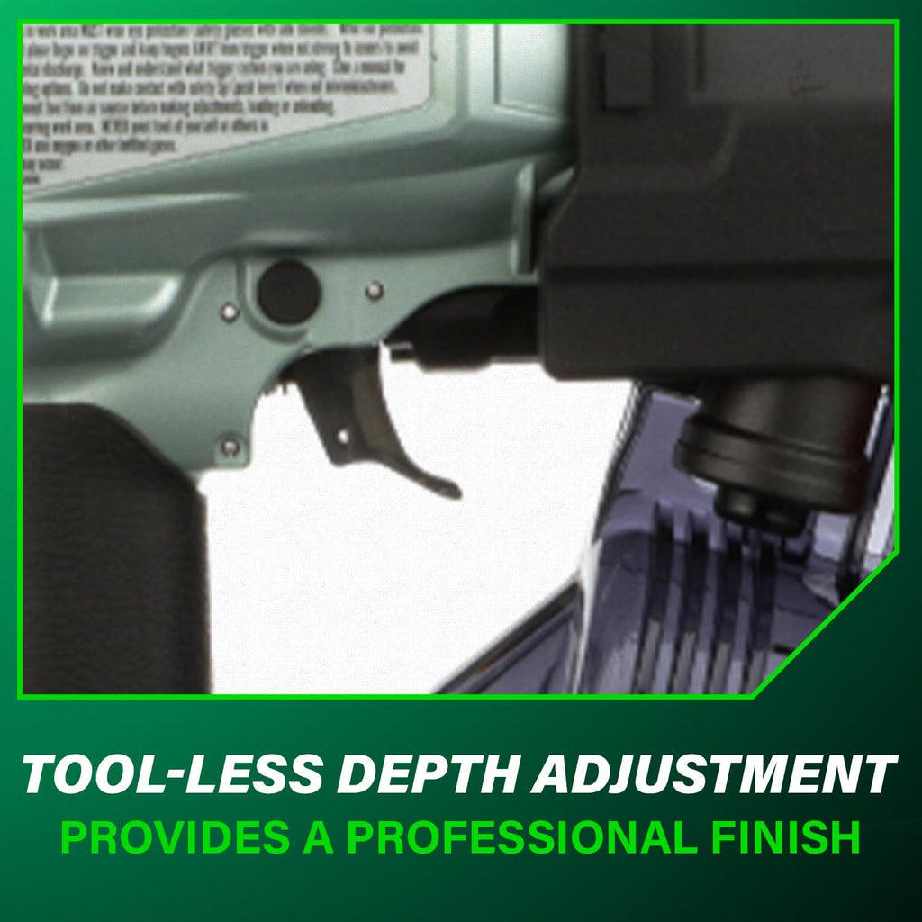 Metabo HPT Siding/Light Framing Coil Nailer, Pro-Preferred Pneumatic Power Nailers for Versatile Siding and Framing Tasks, Tool For 16° Wire 1-3/4'-3' and 15° Plastic to 1-3/4' - 2/14' Nails, NV75A5