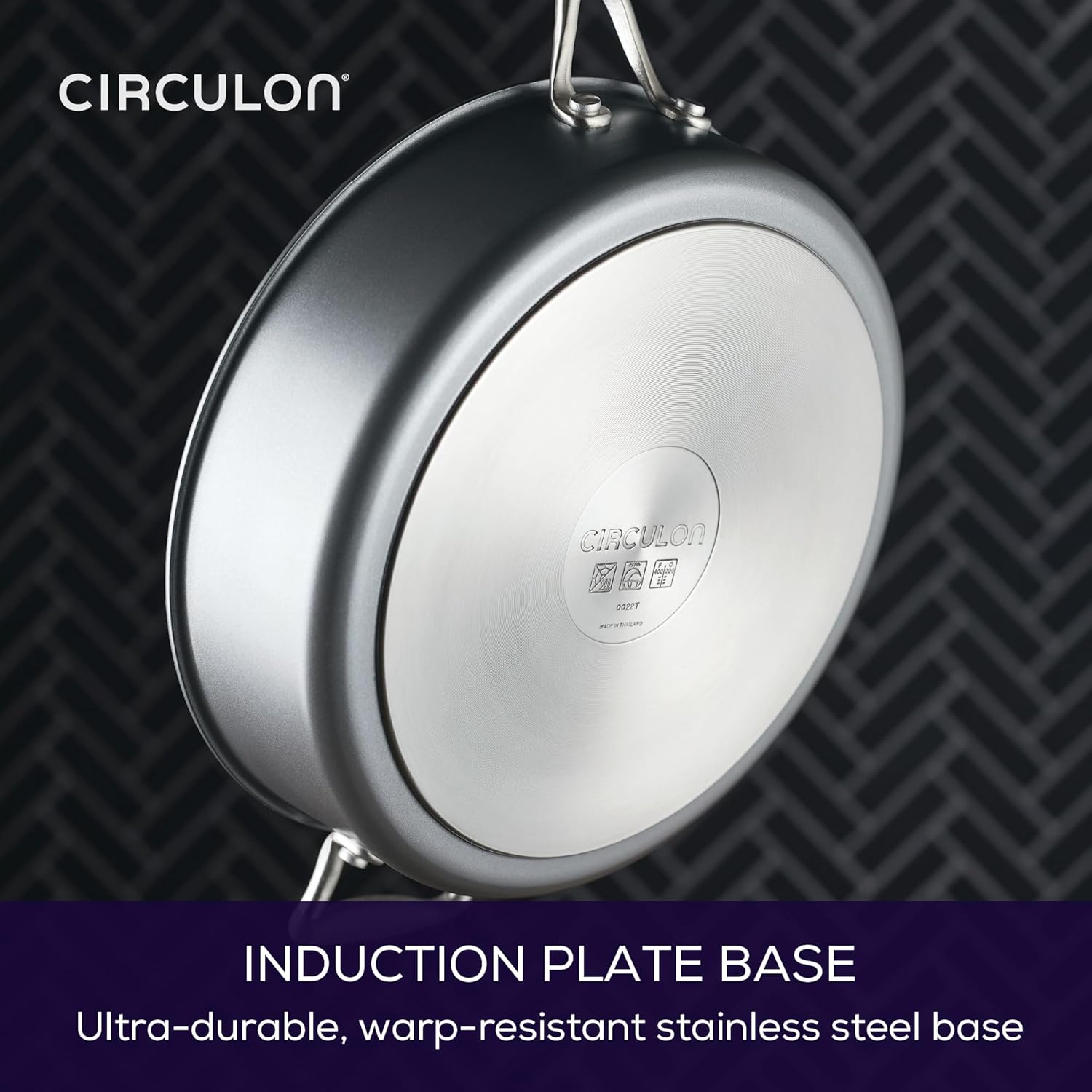 Circulon A1 Series with ScratchDefense Nonstick Induction Cookware, Large Saute Pan with Lid, Nonstick Pan, 5-Quart, Graphite