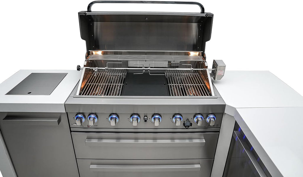 Mont Alpi MAGR Dual Sided Heavy Duty Cast Iron Reversible Griddle Grill Pan Plate - Flat & Ridged Surface - Fits Any MABi805 & MABi400 Built-in and MAi805 MAi400 & MA-957 Outdoor Kitchen Island Grill
