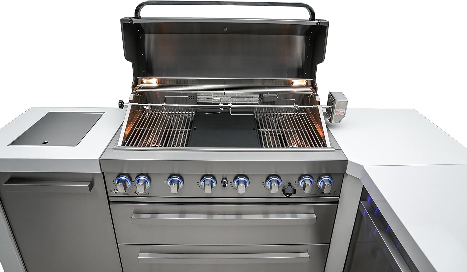 Mont Alpi MAGR Dual Sided Heavy Duty Cast Iron Reversible Griddle Grill Pan Plate - Flat & Ridged Surface - Fits Any MABi805 & MABi400 Built-in and MAi805 MAi400 & MA-957 Outdoor Kitchen Island Grill