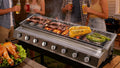 Tabletop Grill,LPG Gas BBQ Grill with 6/8 Burners, Portable Gas Barbecue Griddle,Removable Grids, Adjustable Height, for Indoor Kitchen Use for Parties, Backyard Gatherings B