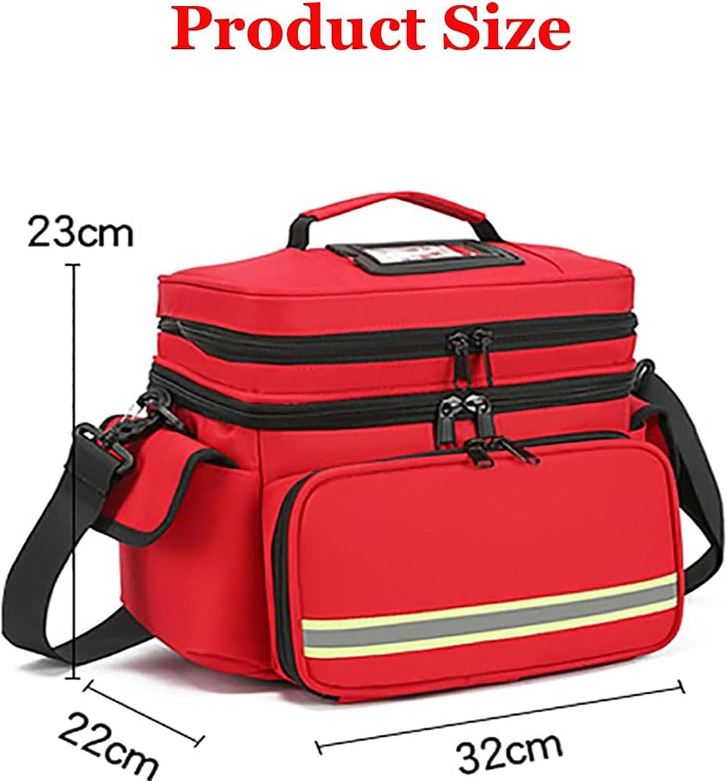 First Aid Kit Bag Empty, Portable Medicine Storage Bag with Multi Pockets,Double-Layer Medicine Pill Bottle Organizer, First Aid Box for Travel and Home Storage