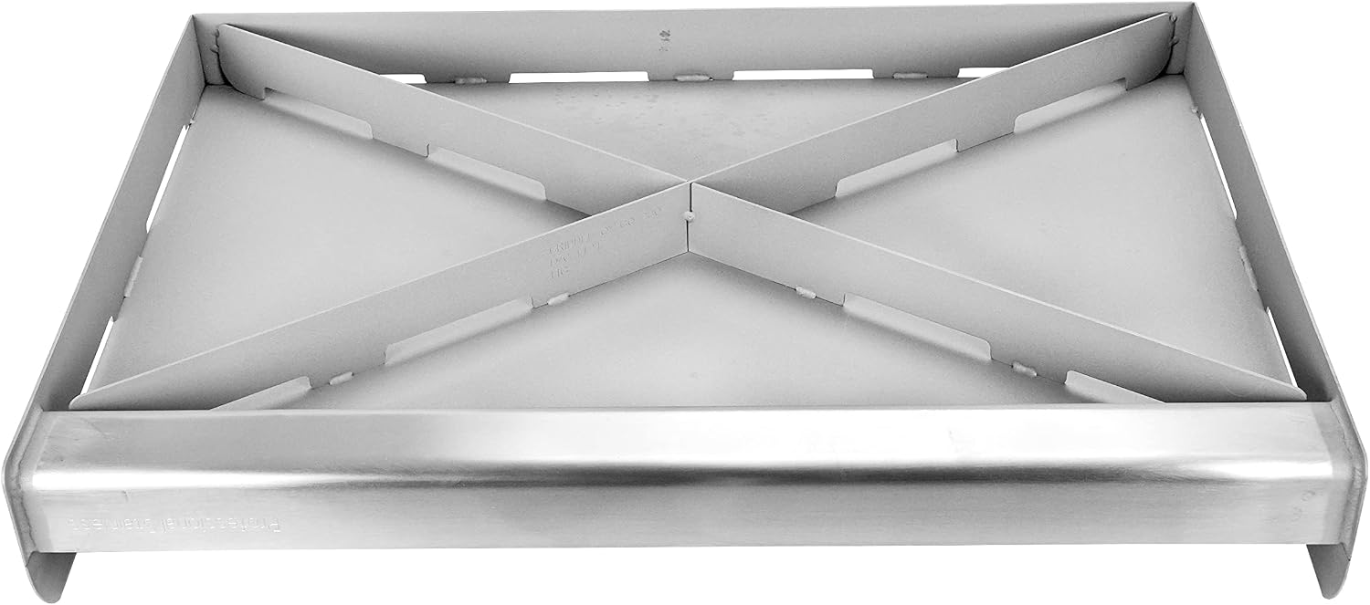 LITTLE GRIDDLE 100% Stainless Steel Griddle with Even Heat Cross Bracing and Removable Handles - For Grills, Camping, Tailgating, Silver, 25' x 16' x 6.5'