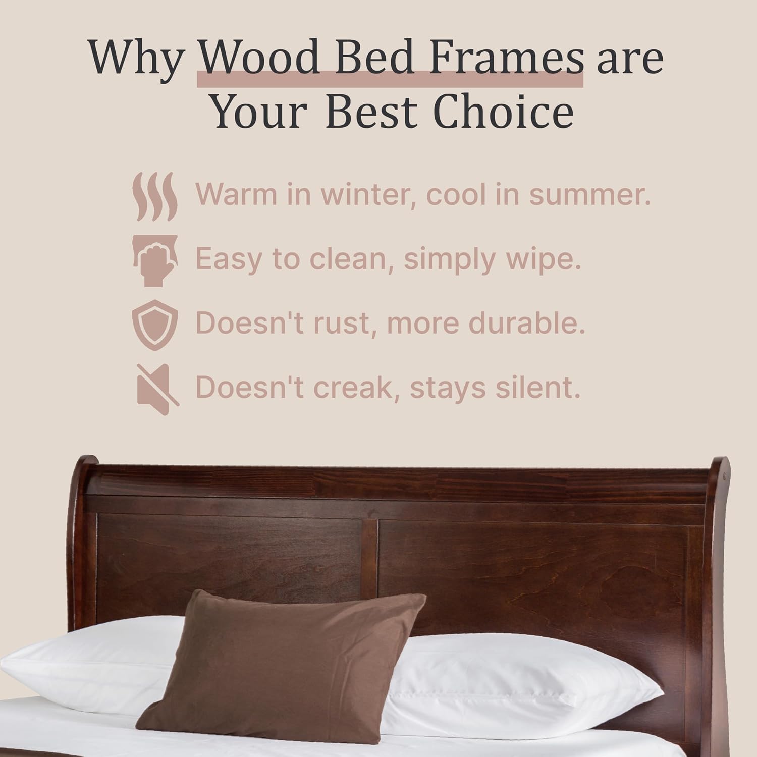 Furniture of America Louis Philippe Traditional Solid Wood 3 Piece Bedroom Set, Queen Bed Frame and Nightstands Set of 2, Sleigh Design Bedframe with Headboard and Footboard, Box Spring Needed, Cherry