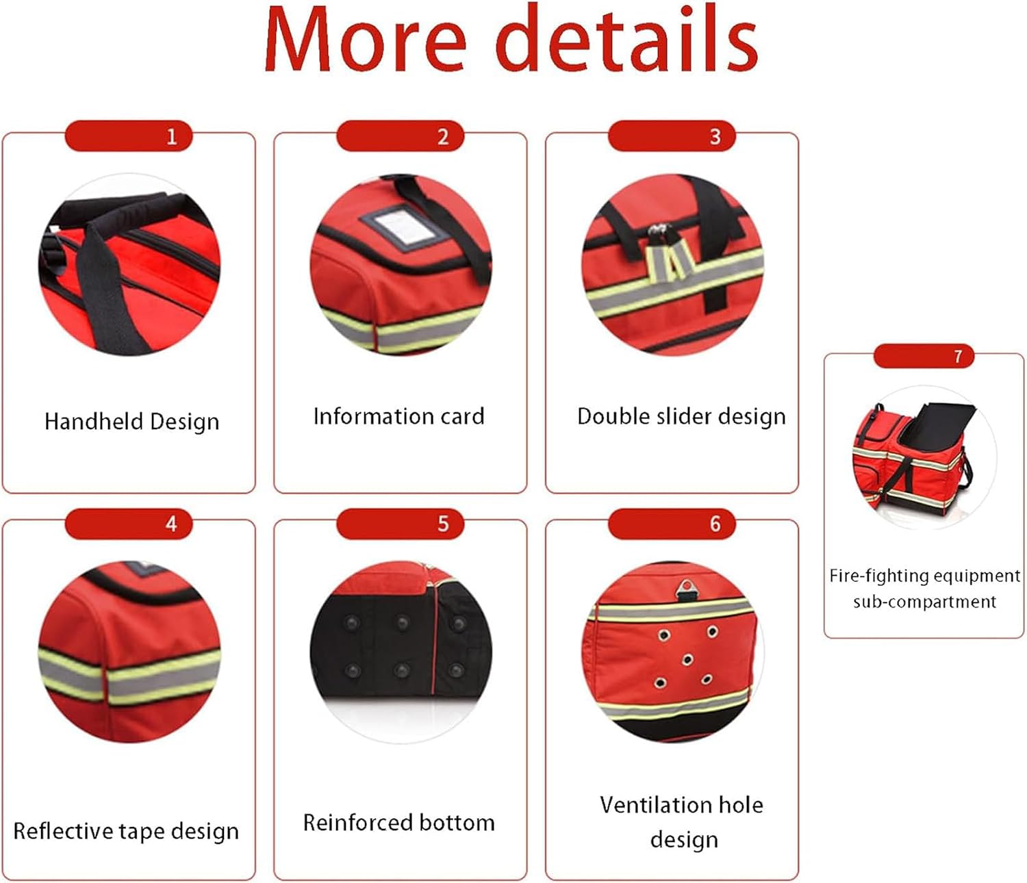 First Responder Bag Trauma with Reflectors, Large Capacity First Aid Kit Bag, Medical Emergency Kits Storage Jump Bag Pack for EMT, Safety Officers Item Storage