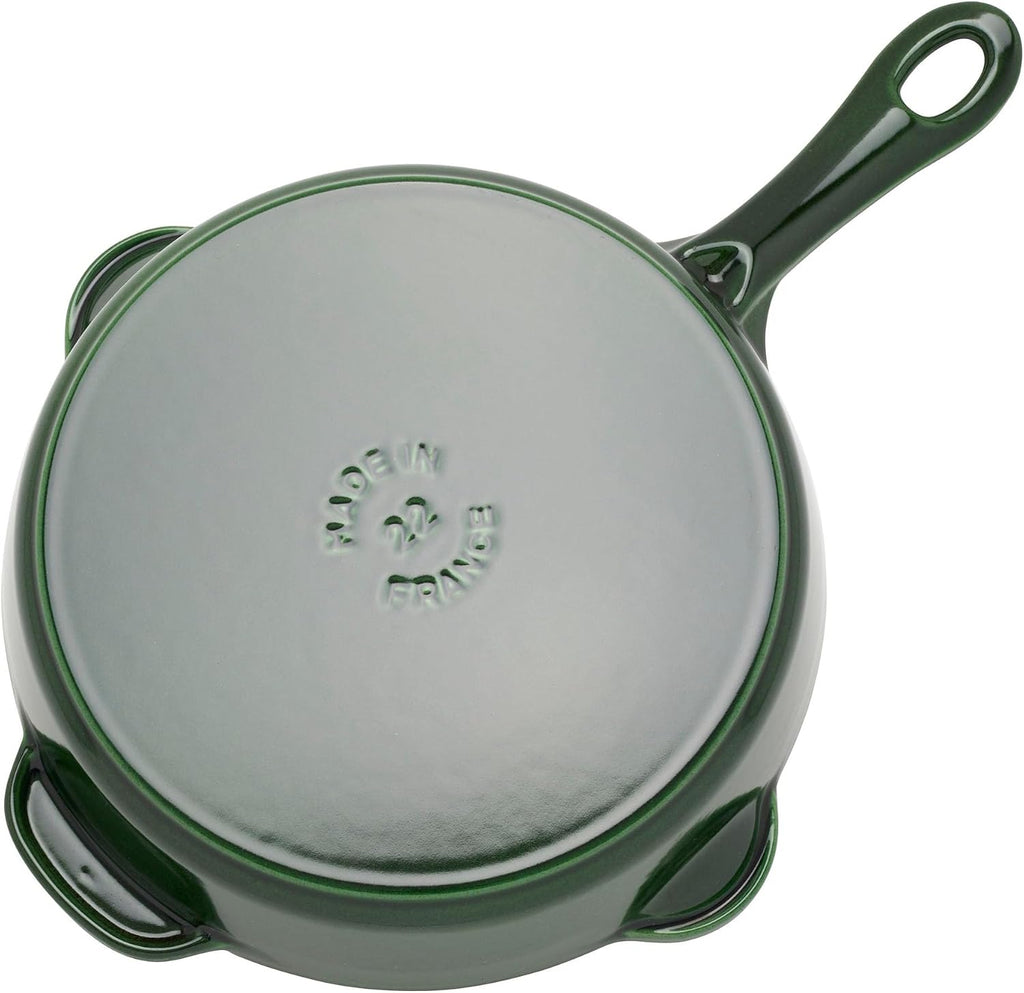 STAUB Cast Iron 8.5-inch Traditional Deep Skillet - Basil
