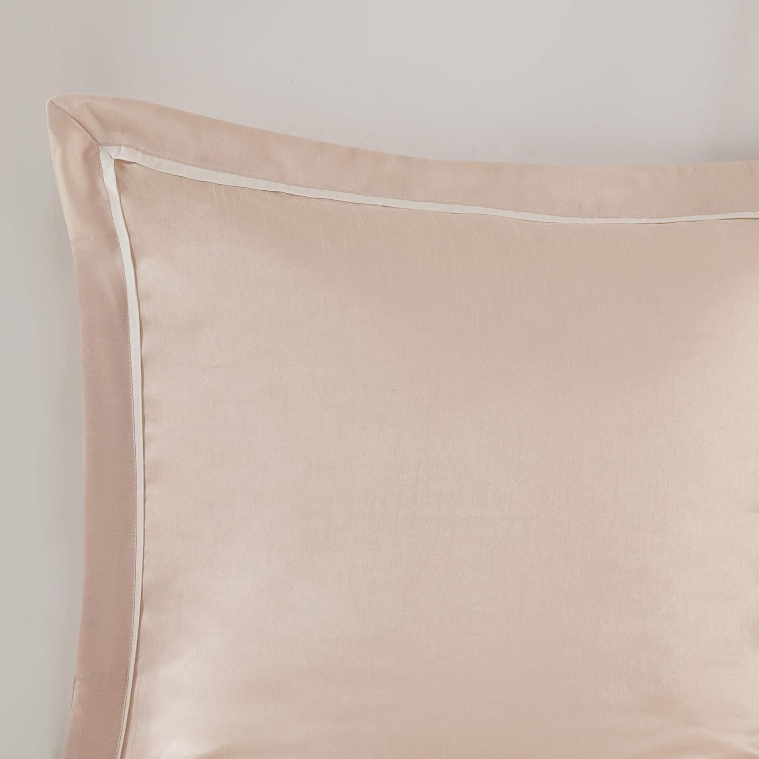 Madison Park Essentials Room in a Bag Faux Silk Comforter Set-Luxe Diamond Tufting All Season Bedding, Matching Curtains, Decorative Pillows, Queen(90'x90'), Blush 24 Piece (MPE10-809)