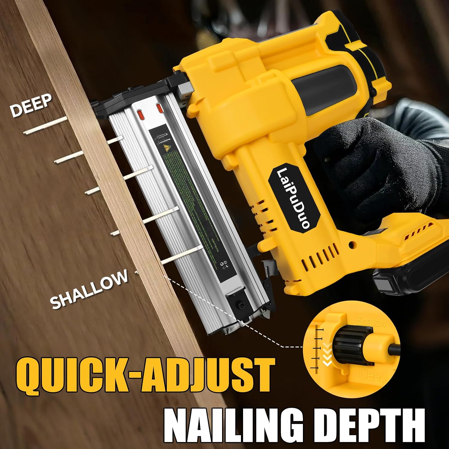 Cordless Brad Nailer Compatible with Dewalt 20V Battery, RexLeLXB 2-in-1 Pneumatic Staple Gun Nail Gun with 800 Nails, 18GA Staple Gun for Wood Working, Framing, Furniture & Upholstery Projects