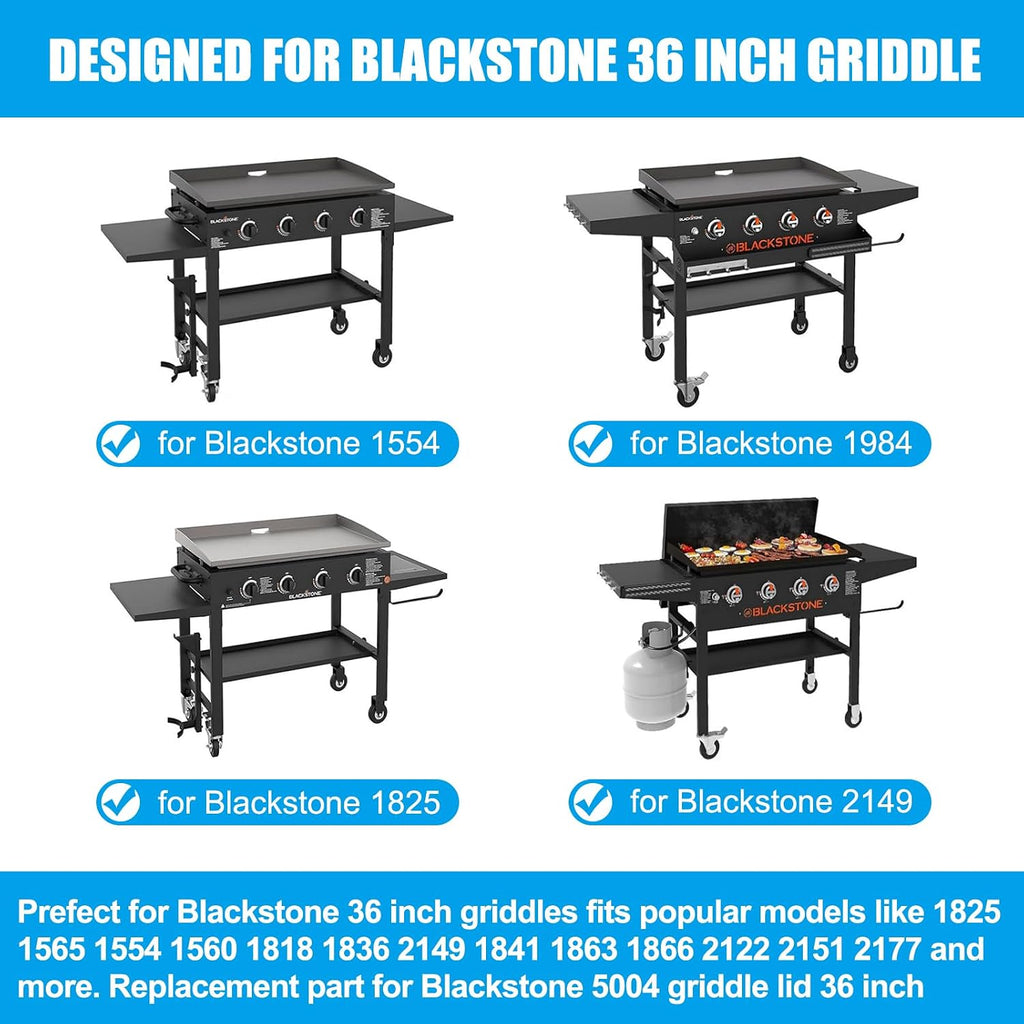 Upgrade Hinged Lid for Blackstone 36' Griddle Hard Cover Hood with Thermometer for Blackstone Grill 1825 1565 1554 1560 1818 1836 2149 1841 1863 1866 1899 1923 2122 2151 2177 Griddle Grill Lid