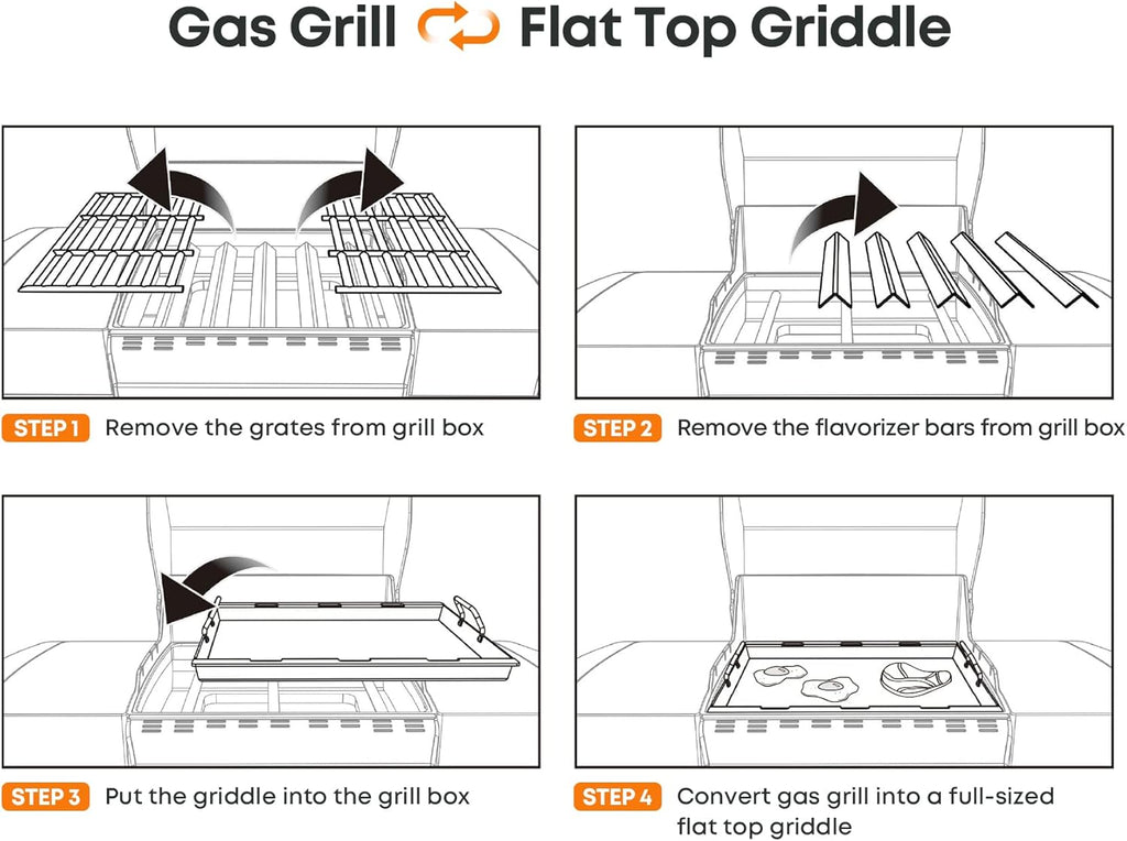 Stanbroil Full Size Griddle Insert for Weber Genesis II & LX 300 Series Gas Grills, Ceramic Coated Flat Top Griddle for Weber Genesis 310 315 335 340 345 & 325s - Black