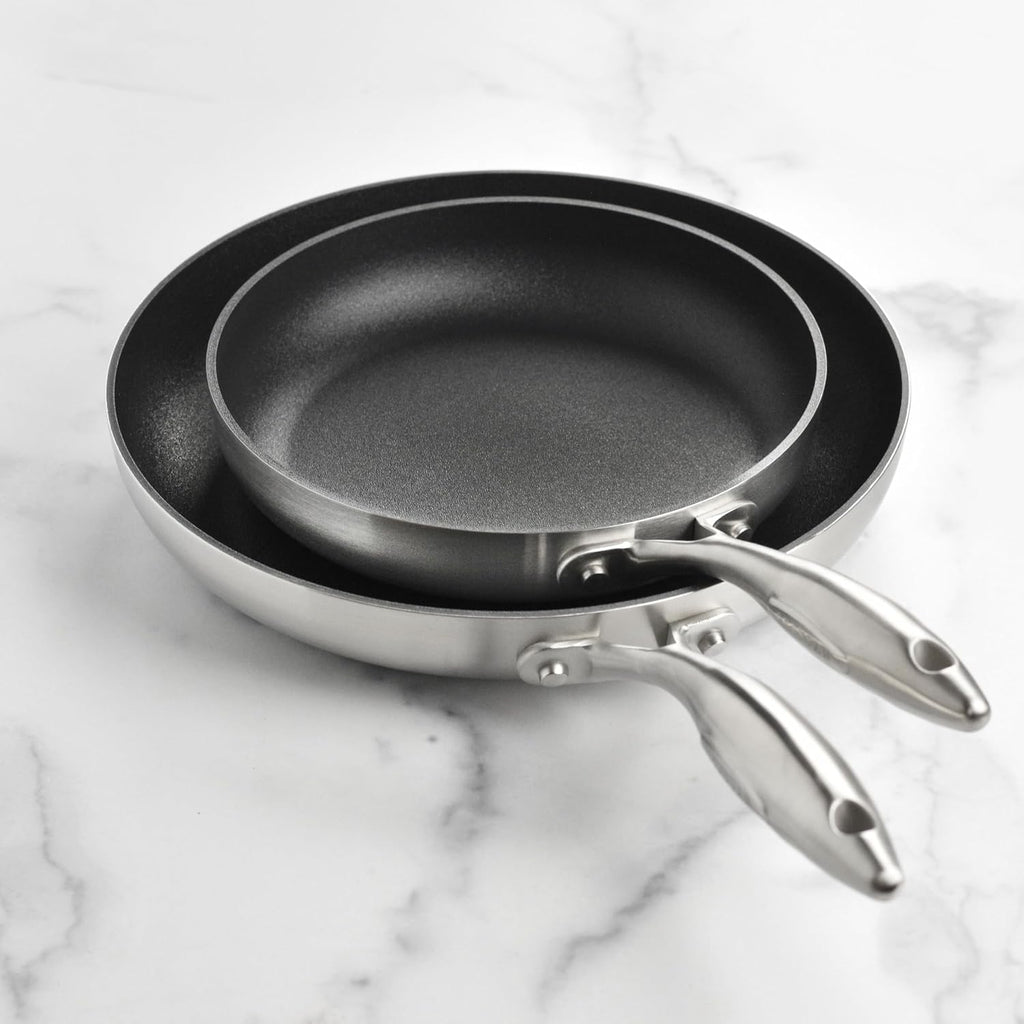 Scanpan CX+ 8 & 10.25' Fry Pan Skillet Set - Stratanium Plus Nonstick - 5-ply Stainless Steel