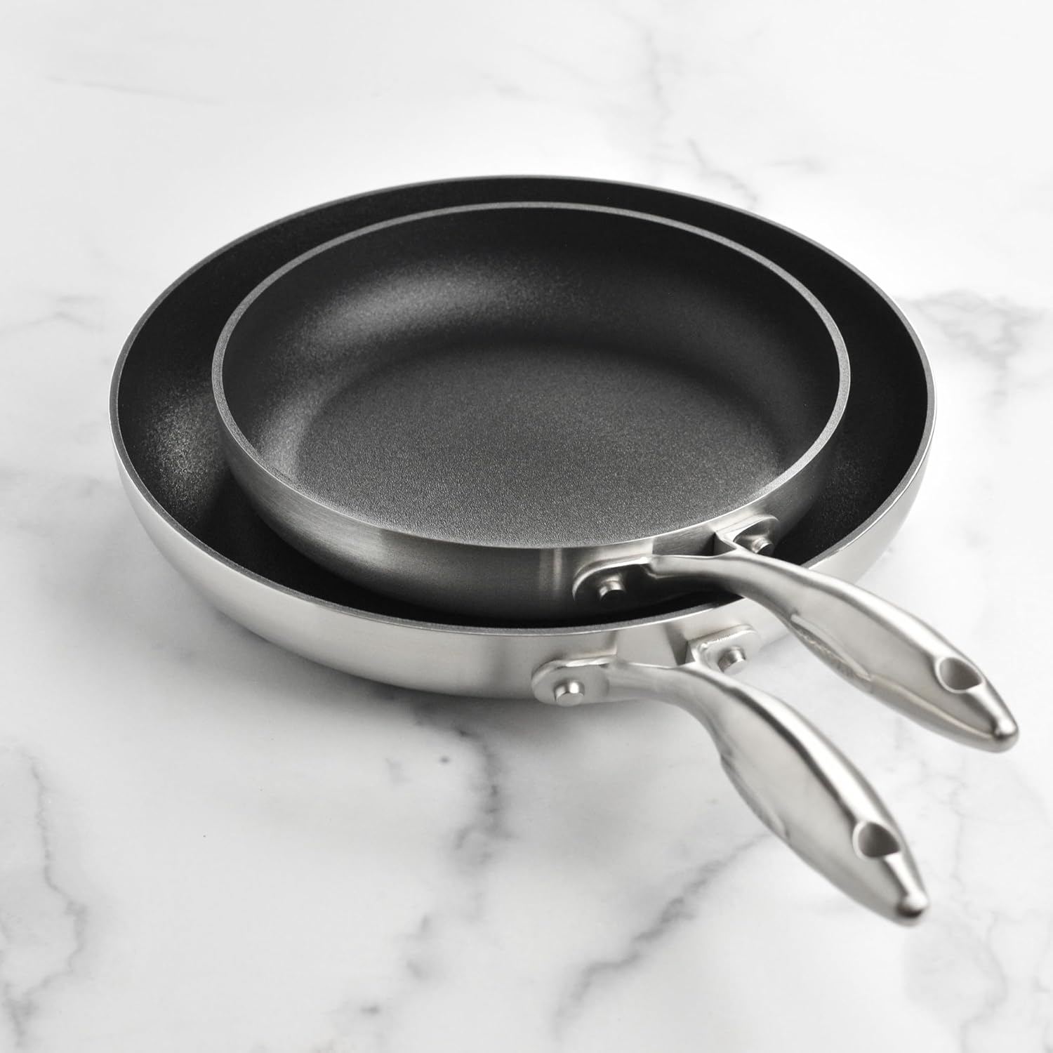 Scanpan CX+ 8 & 10.25' Fry Pan Skillet Set - Stratanium Plus Nonstick - 5-ply Stainless Steel