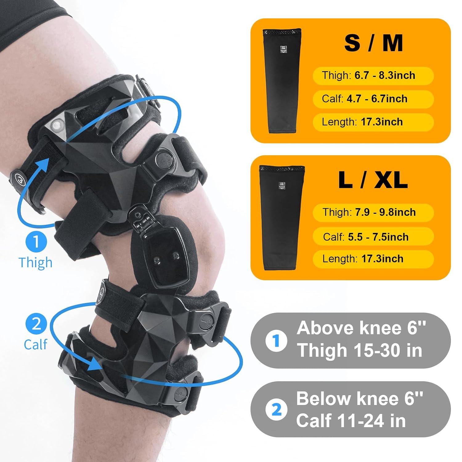 OA Unloader Knee Brace with Sleeves and Anti-Strap for Osteoarthritis, Load Rheumatoid Arthritis, Bone on Bone Offloader, Cartilage Repair, Degeneration, Lateral knee Brace Lattice Black R