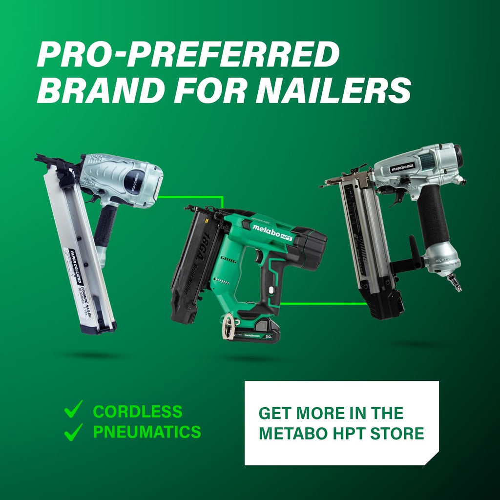Metabo HPT Framing Nailer, Pro-Preferred Pneumatic Power Nailer & Framing Tool for Flooring, Roof Decking, Selectable Trigger & Rafter Hook, 21° 2' to 3-1/4' Plastic Collated Nails, NR83A5