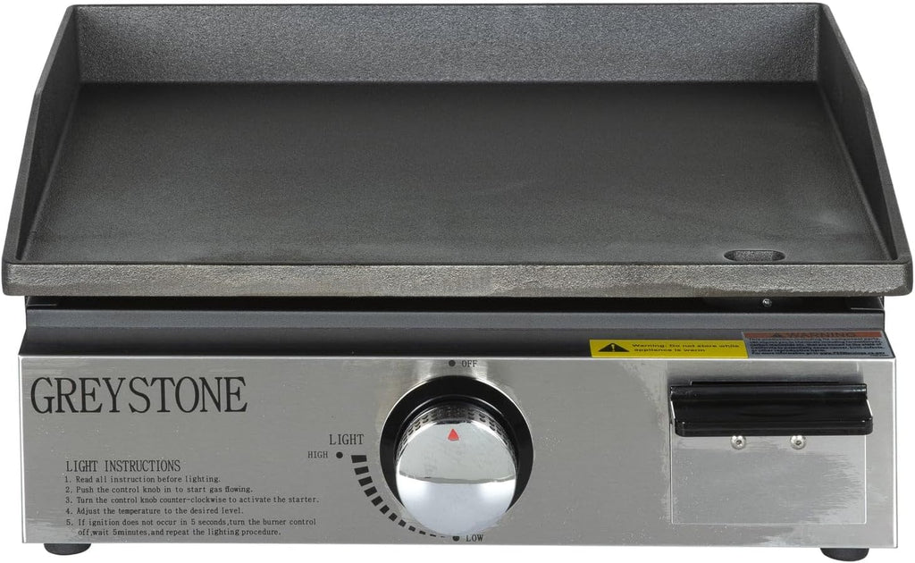 Greystone - Greystone 17' Griddle with SS Panel, Cast Iron Cooking Plate, 15,000 BTU