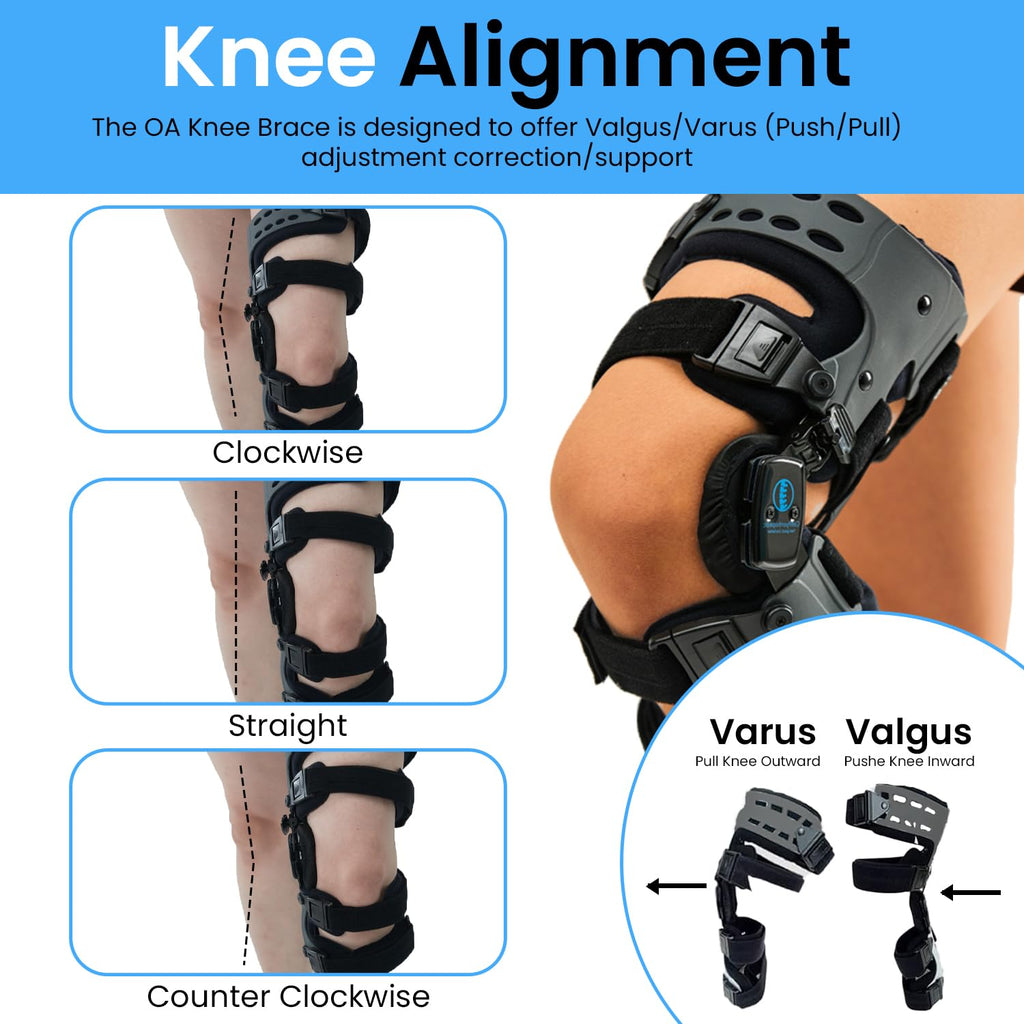 Comfyorthopedic UPGRADED Single Side OA Medial Unloader Knee Brace for Men and Women Osteoarthritis & Arthritis Pain Support, Bone on Bone Joint Offloader L1851 L1843 Built-in Hex Key, Fits Up To 32in Plus Size Thigh Left