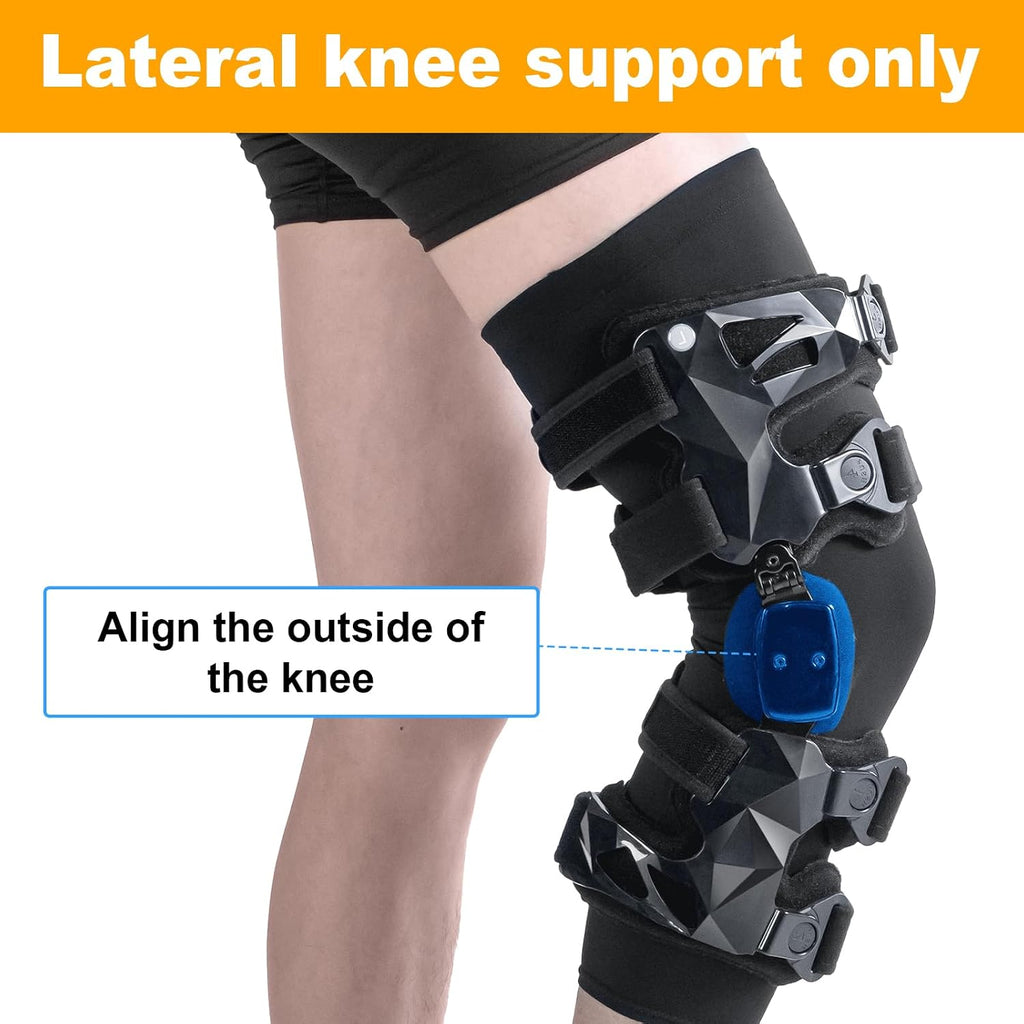 OA Unloader Knee Brace with Sleeves and Anti-Strap for Osteoarthritis, Load Rheumatoid Arthritis, Bone on Bone Offloader, Cartilage Repair, Degeneration, Lateral knee Brace Lattice Black R