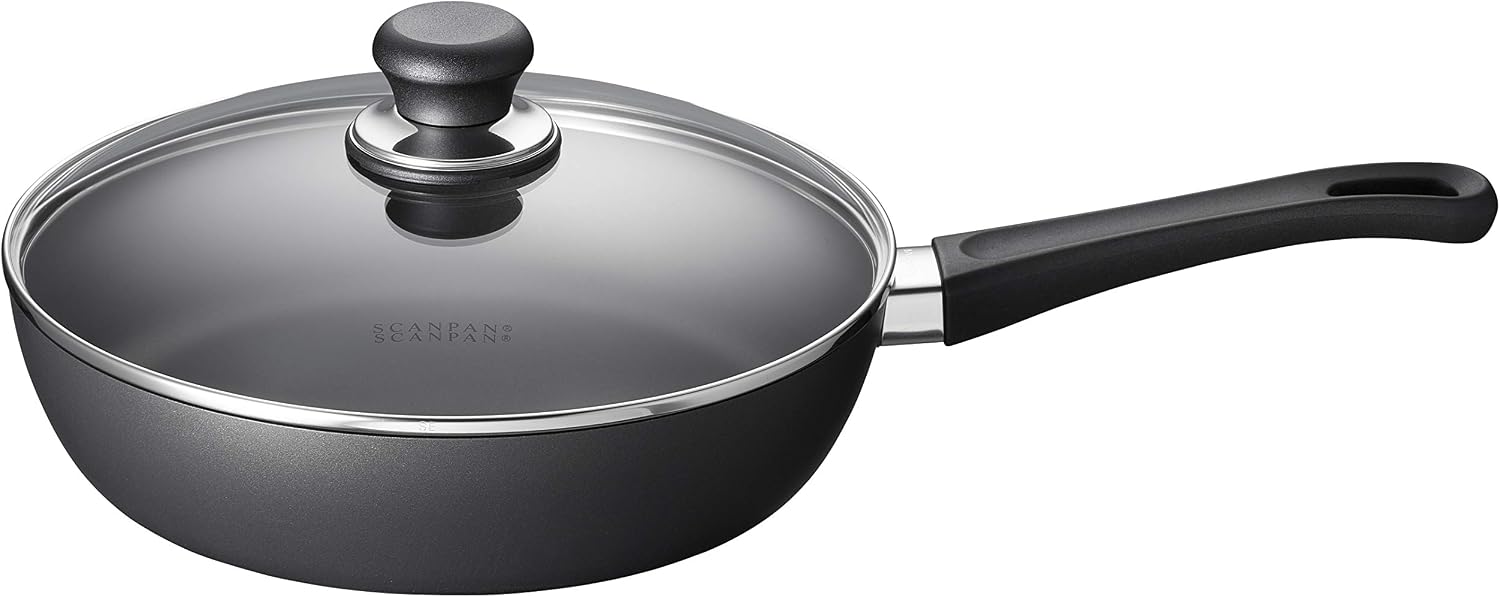 Scanpan Classic 2.75 quarts (10 1/4 inch) Nonstick Saute Pan with Lid – Compatible with Gas and Electric Stovetops, Metal Utensil Safe, Oven Safe to 500°F, Dishwasher Safe