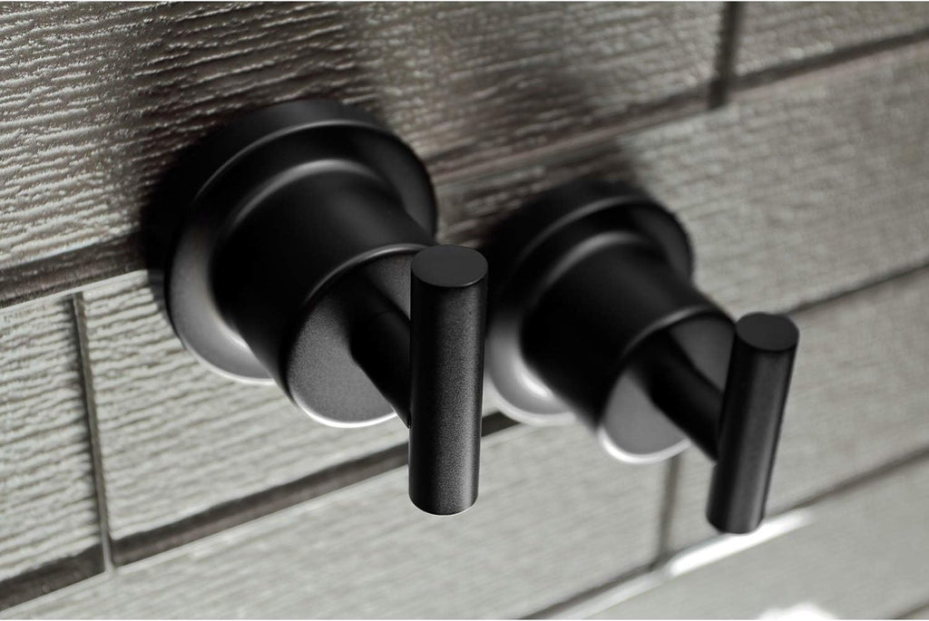 Kingston Brass BAH8213478MB Concord 5-Piece 24-Inch Dual Towel Bar Bathroom Accessory Set in Matte Black