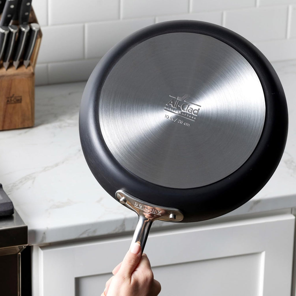All-Clad HA1 Expert Hard Anodized Nonstick Sauté Pan with Lid (4 Qt, 12') Dishwasher-Friendly, Oven-Safe Up to 500°F & Compatible with All Stovetops (Gas, Electric & Induction) - Black