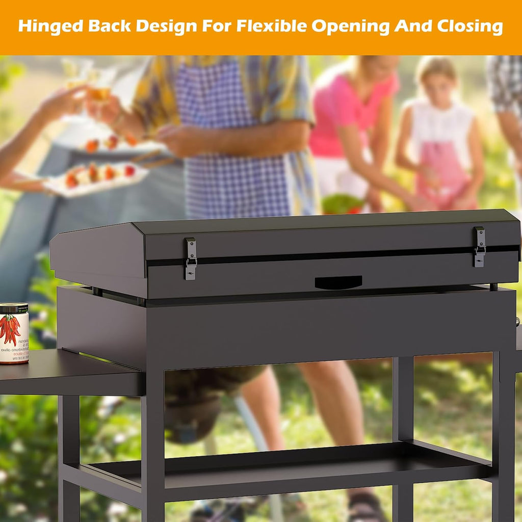 Upgrade Hinged Lid for Blackstone 36'' Griddle 1825 1565 1554 1560 1818 1836 1899 1923 2149 1841 1863 1866 2122 Flat Top Hard Cover Hood with Temperature Gauge for Most 36in Grill Griddle with Handle