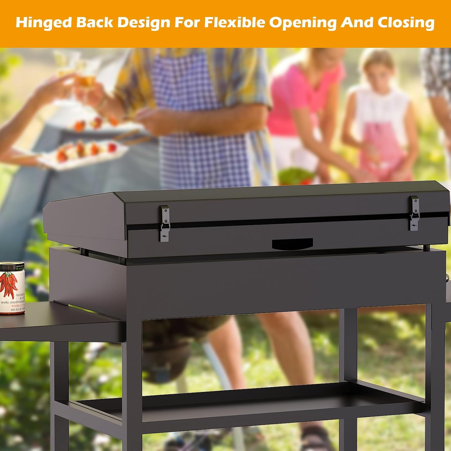 Upgrade Hinged Lid for Blackstone 36'' Griddle 1825 1565 1554 1560 1818 1836 1899 1923 2149 1841 1863 1866 2122 Flat Top Hard Cover Hood with Temperature Gauge for Most 36in Grill Griddle with Handle