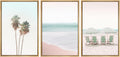 SIGNWIN Framed Canvas Print Wall Art Set Retro Vintage Pastel Tropical Island Beach Nature Wilderness Photography Modern Art Landscape Relax/Calm for Living Room, Bedroom, Office - 16'x24'x3 Natural