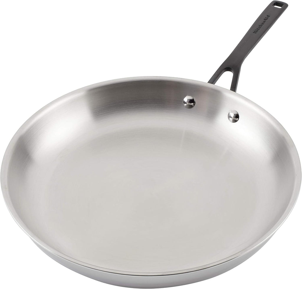 KitchenAid 5-Ply Clad Polished Stainless Steel Fry Pan/Skillet, 12.25 Inch