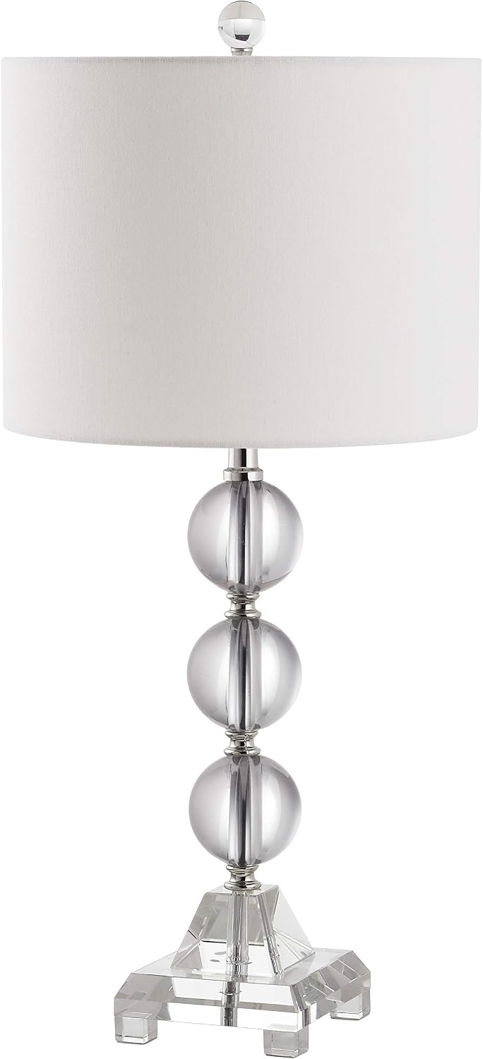 SAFAVIEH Lighting Collection Fiona Crystal Stacked Ball 24-inch Bedroom Living Room Home Office Desk Nightstand Table Lamp Set of 2 (LED Bulbs Included)
