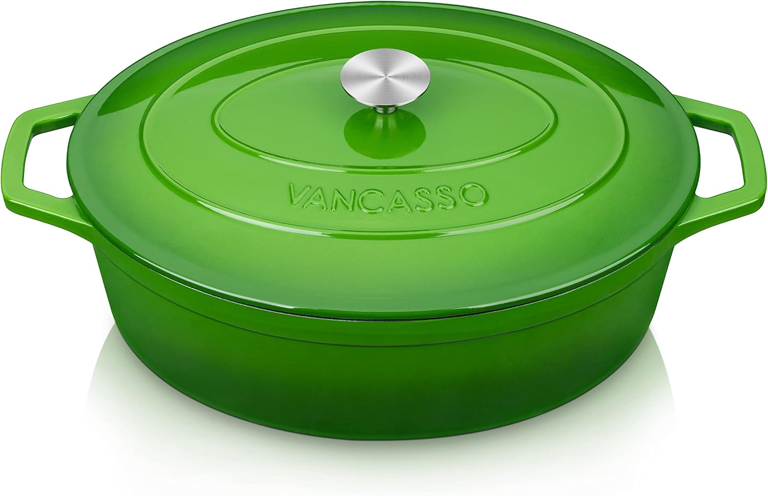 vancasso Enameled Cast Iron Dutch Oven, 9.3 Quart Dutch Oven Pot with Lid, Oval Dutch Oven Cast Iron Pot with Non Stick Enamel Coating for Bread Baking