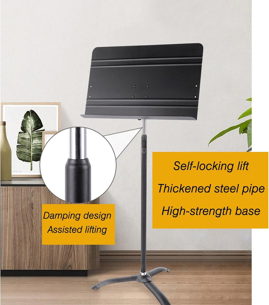 Sheet Music Stand, Portable Music Stand with Waterproof Carrying Case, Music Clips, Phone Holder and Microphone Boom