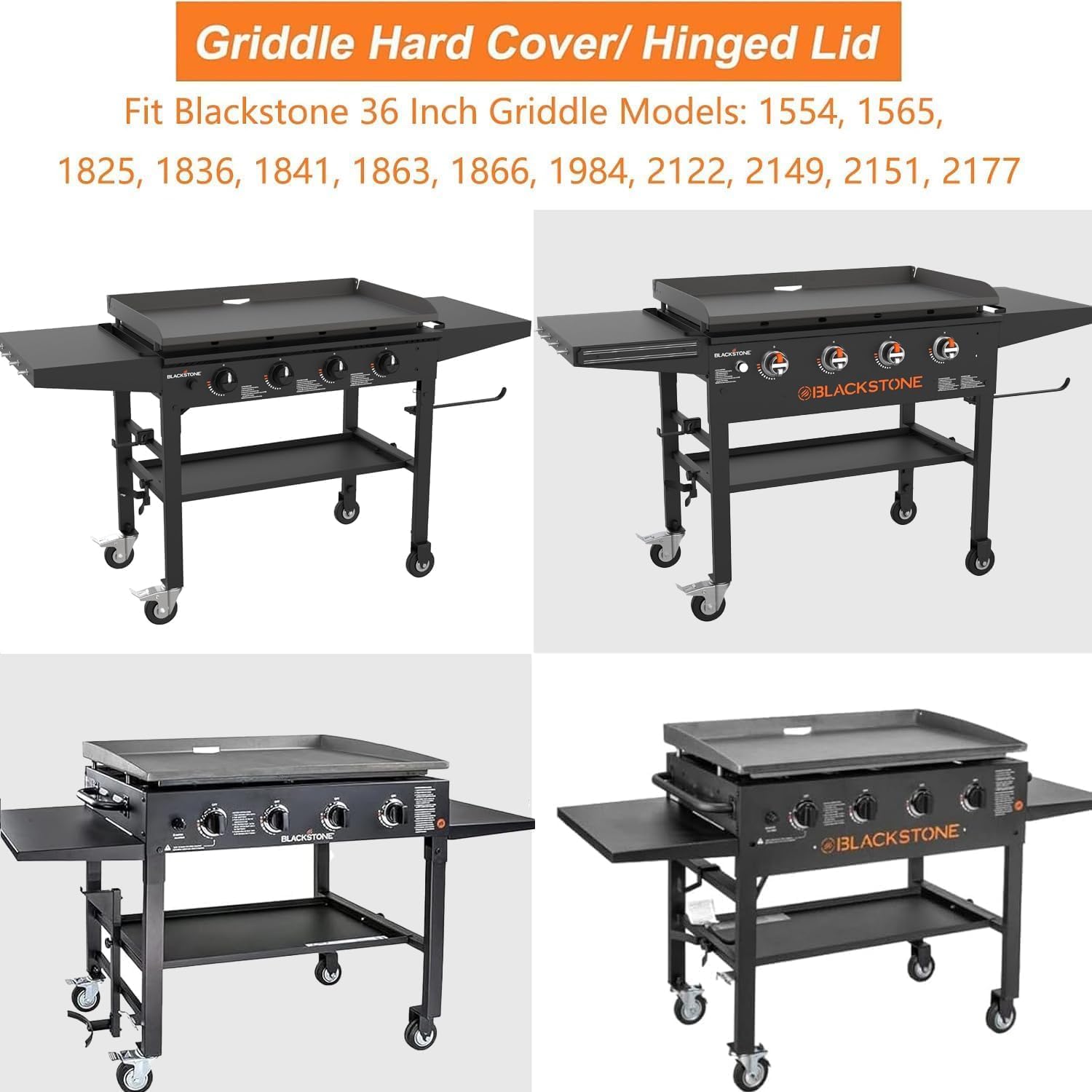 BBQ Future Upgrade Hinged Lid for Blackstone 36 inch Griddle, Clear View Grill Hard Cover for Blackstone 36' Griddle Omnivore 1554 1863 1825 1818 2177 Original Flat Top Griddle Hood